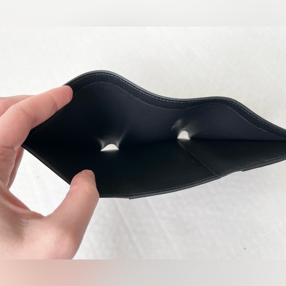 Hermes Black Pebbled Leather Bearn Compact Tri-Fold Wallet Palladium Hardware - Picture 12 of 16